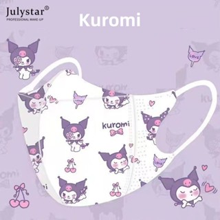 JULYSTAR 10 ชิ้น Kuromi Mask 3d Star Delu หน้ากากการ์ตูนน่ารัก