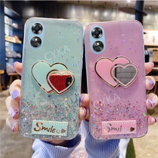 เคสโทรศัพท์มือถือแบบนิ่ม TPU ใส แต่งกลิตเตอร์ดาว ไล่โทนสี สําหรับ OPPO A78 5G 2023 OPPOA78