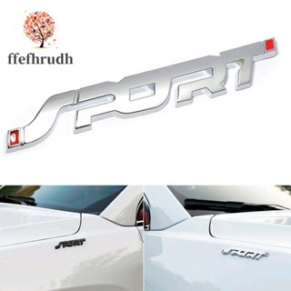 Sport สติกเกอร์โลโก้ 3D โลหะ สีเงิน สําหรับติดตกแต่งรถยนต์