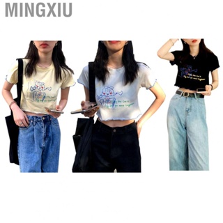 Mingxiu Women Summer Top  Printed Round Neck Short Sleeve T Shirt for Shopping