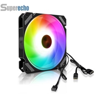 ใหม่ COOLMOON พัดลมระบายความร้อน CPU ARGB 120 มม. 4 Pin สําหรับคอมพิวเตอร์ PC [superecho.th]