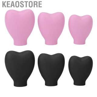 Keaostore Makeup Brush Cover  Heart Shaped Slip Resistant Silicone Portable 3pcs for Home Travel