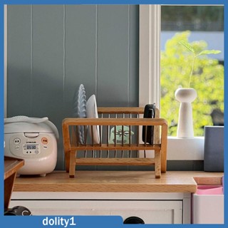 [Dolity1] ชั้นวางจานไม้ ขนาดเล็ก 1:6 สําหรับตกแต่งห้องนั่งเล่น