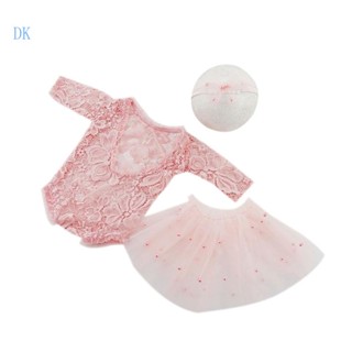 Dk พร็อพถ่ายรูป สําหรับเด็กผู้หญิง 0-6 เดือน ทารก ผ้าโพกศีรษะ Tulle Tutu Jumpsuits ชุดปาร์ตี้ เสื้อผ้าเด็กแรกเกิด ชุดเด็กแรกเกิด