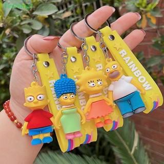 [TinChingT] พวงกุญแจ PVC ลายการ์ตูนอนิเมะ The Simpsons Homer Bart สําหรับห้อยกระเป๋าเป้สะพายหลัง รถยนต์