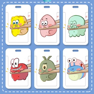 พวงกุญแจ ลายการ์ตูน SpongeBob Patrick Star พร้อมสายคล้อง สําหรับนักเรียน [CAN]