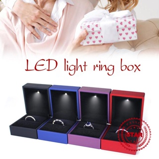 【พร้อมส่ง】กล่องเครื่องประดับ พร้อมไฟ LED สําหรับใส่แหวนหมั้น สร้อยคอ แหวน ของขวัญวันเกิด U3U6