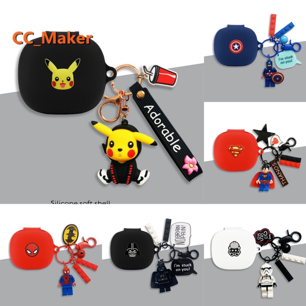 For Anker Soundcore R50i / Anker Soundcore Life P3 Case Cartoon Block Keychain Pendant Pokémon Pikac