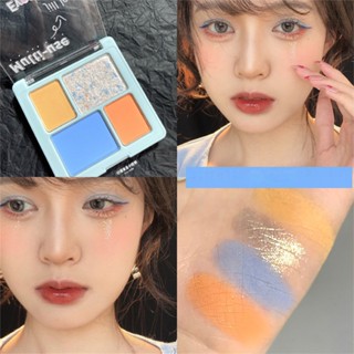 【COD】Jill Leen 4 สีอายแชโดว์พาเลทความอิ่มตัวต่ำ Professional Highlight Shimmer Brightening Long Lasting Eye Shadow Eye Makeup Eye Cosmetics