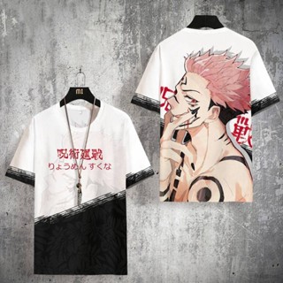 Yt2 เสื้อยืดแขนสั้นลําลอง พิมพ์ลายอนิเมะ Jujutsu Kaisen Gojo Satoru Yuji 3D พลัสไซซ์ แฟชั่น สําหรับทุกเพศ