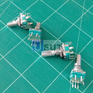 วอลุ่ม ดิจิตอล Rotary Encoder Audio Digital Potentiometer Volume 5 ขา หมุนรอบตัวเองได้ #EC11-HHA (1 ตัว)