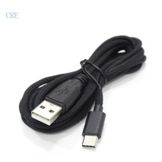 Cre สายชาร์จเมาส์ คีย์บอร์ด PVC ไนล่อน USB Type C ยาว 1 8 เมตร ทนทาน สีดํา