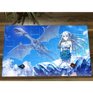 Yu-gi-oh! Yugioh Playmat แผ่นรองเมาส์ ลายอนิเมะ มังกร CCG TCG 26 สีขาว สีฟ้า สําหรับเล่นเกม