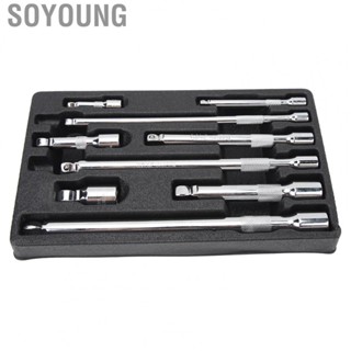 Soyoung Wobble Socket Extension Bar Set Chrome Plating Adjustable Head with Storage Tray for Car