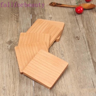 FALLFORBEAUTY แผ่นไม้วอลนัท ทรงกลม ทนความร้อน สําหรับวางแก้วกาแฟ บนโต๊ะอาหาร ตกแต่งบ้าน