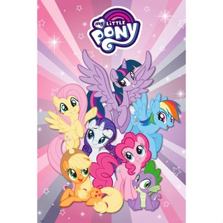 โปสเตอร์ พิมพ์ลายการ์ตูน My Little Pony Group น่ารัก ขนาด 24x36 ซม. สําหรับตกแต่งผนังห้องเด็ก