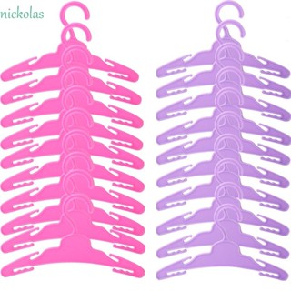 NICKOLAS ไม้แขวนเสื้อพลาสติก หลากสี 18 นิ้ว อุปกรณ์เสริม สําหรับตุ๊กตาเด็กผู้หญิง