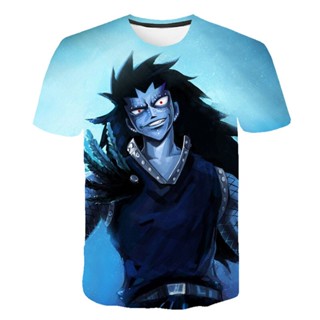 ใหม่ เสื้อยืดลําลอง แขนสั้น พิมพ์ลายอนิเมะ Fairy Tail สไตล์สตรีท สําหรับผู้ชาย