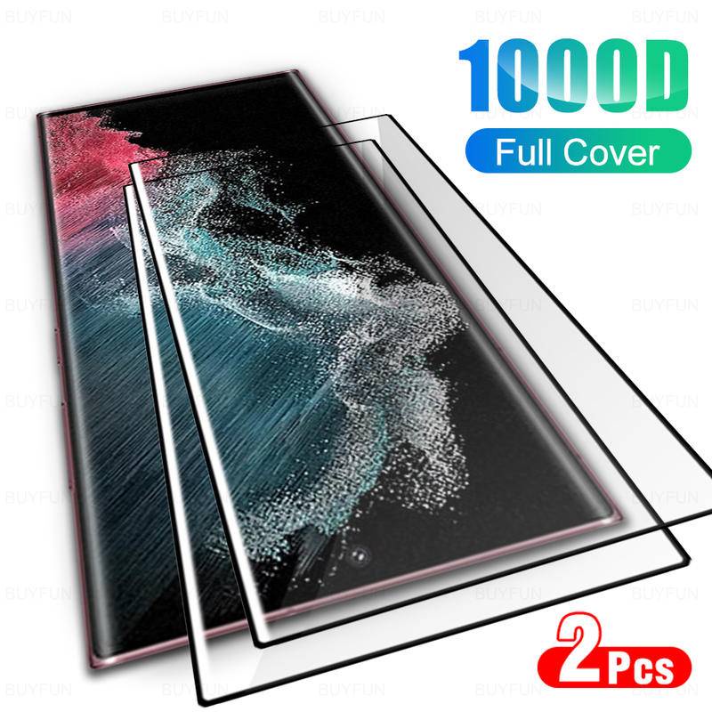 ฟิล์มกระจกนิรภัยกันรอยหน้าจอ ทรงโค้ง สําหรับ Samsung Galaxy S23 S22 S21 S20 Note20 Ultra Note8 Note9 Samsung Galaxy Note10 S10 S9 S8 Plus 2 ชิ้น