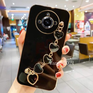 เคสโทรศัพท์มือถือ แบบนิ่ม ขอบตรง บางพิเศษ พร้อมสายคล้อง สําหรับ Realme11 Pro Realme 11 Pro+Plus 5G 2023