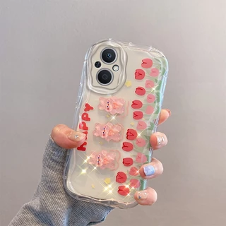 เคส OPPO RENO 8Z RENO 7Z RENO 7PRO 5G ตุ๊กตาสามมิติ สีใส การ์ตูน กรณีป้องกันโทรศัพท์มือถือ TY4