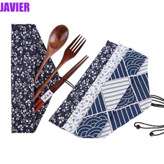 JAVIER กระเป๋าใส่ช้อนส้อม ตะเกียบ แบบพกพา ใช้ซ้ําได้ สําหรับเดินทาง