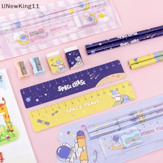 Unewking 5 in 1 ชุดดินสอ ยางลบ ลายนักบินอวกาศน่ารัก สําหรับโรงเรียน สํานักงาน