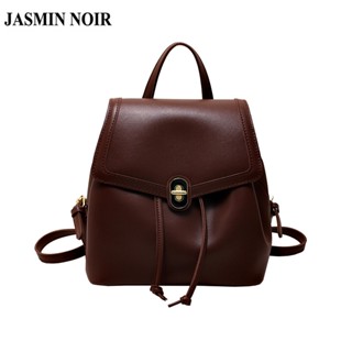 Jasmin NOIR กระเป๋าเป้สะพายหลัง กระเป๋าเดินทาง หนัง PU แบบผูกเชือก ขนาดเล็ก สําหรับผู้หญิง