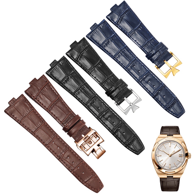 สายนาฬิกาหนังสําหรับ Vacheron Constantin Series 4500V 5500V P47040 สําหรับผู้ชายสายนาฬิกาหนัง VC Babds 25*8