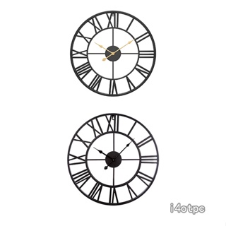 I4otpc นาฬิกาปลุกติดผนัง ทรงกลม เสียงเงียบ สไตล์วินเทจ สําหรับห้องนั่งเล่น ห้องนอน ห้องครัว 60 ซม.