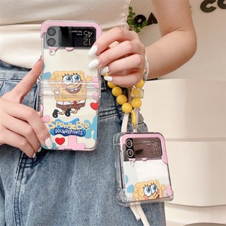 เคสโทรศัพท์มือถือ ป้องกันกระแทก หน้าจอพับได้ ลาย SpongeBob SquarePants แฟชั่นสร้างสรรค์ สําหรับ Samsung Z Flip4 5G Z Flip 3