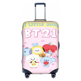 【พร้อมส่ง】BT21 ผ้าคลุมกระเป๋าเดินทาง ลายการ์ตูนตลก ล้างทําความสะอาดได้ สําหรับกระเป๋าเดินทางเด็ก 18-32 นิ้ว