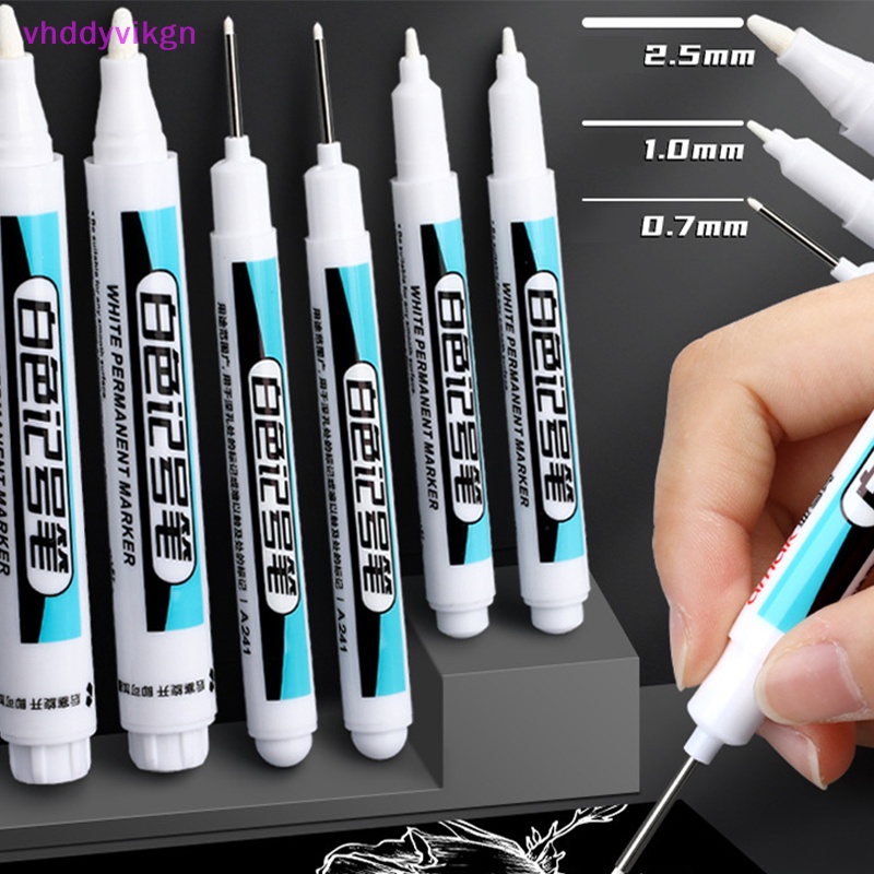 Vhdd ปากกามาร์กเกอร์ สีขาว กันน้ํา 0.7 1.0 2.5 มม. สําหรับยางรถยนต์