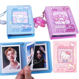 Sanrioed อัลบั้มรูปภาพ ขนาดเล็ก พร้อมช่องใส่รูปภาพ ลายการ์ตูน Hello Kitty Kuromi Cinnamoroll Kpop Star 3 นิ้ว 40 ชิ้น