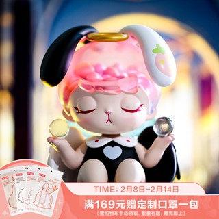 P POPMART BOPMART BUNNY ตุ๊กตาฟิกเกอร์นางฟ้า ขนาดใหญ่ สีดํา สีขาว เหมาะกับของขวัญวันวาเลนไทน์ ของเล่นสําหรับเด็ก