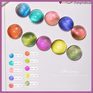 Miss Gooe ยาทาเล็บ Uv Gel Cats Eye Nail Polish Glue Popular White Aurora Gradient Spar Broken Diamond Cats Eye Glue cod