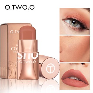 O.two.o 3-in-1 ลิปสติกบลัชออน เนื้อครีม กันน้ํา น้ําหนักเบา สําหรับผู้หญิง