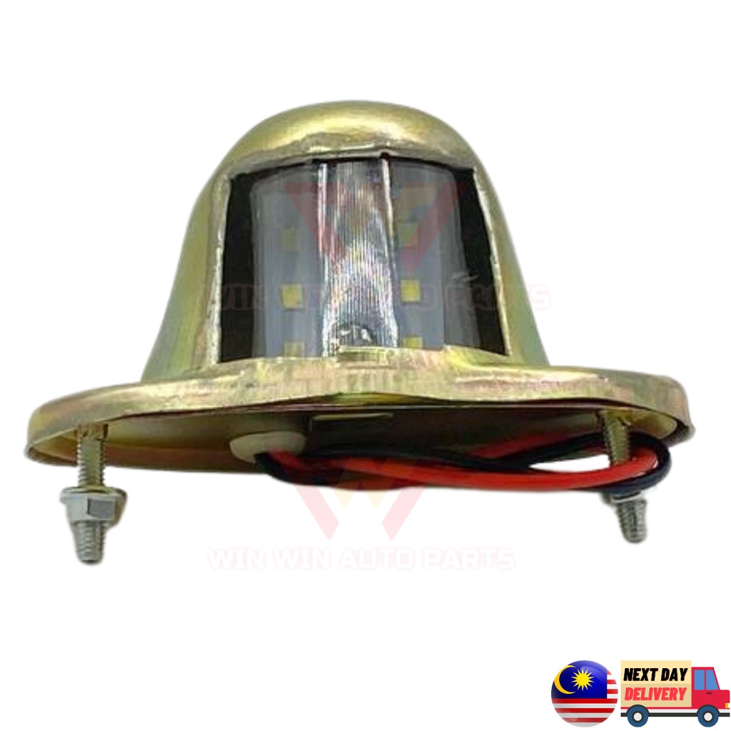 LUMPU LED CHROME NUMBER PLATE LAMP สําหรับรถบรรทุกซ้าย UNIVERSAL TYPE 9 ซม. 12V-24V 6SMD