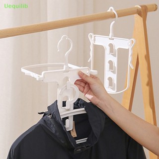 Uequilib ไม้แขวนเสื้อพลาสติก พร้อมคลิปหนีบหมวก 360° Rotag ใหม่ ชั้นวางเสื้อกันหนาว คอเต่า มีฮู้ด สําหรับห้องน้ํา ระเบียง
