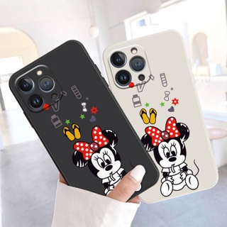 เคสโทรศัพท์มือถือ แบบนิ่ม ลายการ์ตูนมินนี่ ขอบตรง สําหรับ Xiaomi POCO C40 POCO X3 NFC POCO X3 Pro POCO C55 POCO M5S POCO M3 Pro POCO X5 POCO M2 Pro