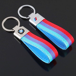 Nylon Ribbon BMW M Three-Color Sports Sign Car Logo Car Logo Couple Anti-Lost Car Keychain Pendant A1hn