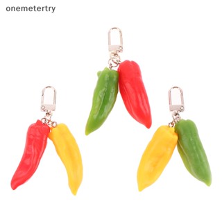 Onem พวงกุญแจ PVC จี้อาหารน่ารัก สีแดง สีเขียว สําหรับตกแต่งโทรศัพท์มือถือ กระเป๋า