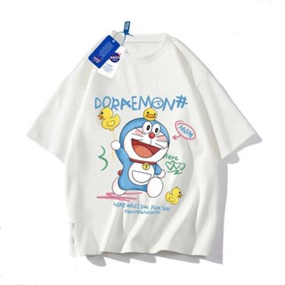 เสื้อยืดคอกลม แขนสั้น ผ้าฝ้ายแท้ พิมพ์ลาย NA Doraemon ระบายอากาศ แฟชั่นฤดูร้อน สําหรับผู้ชาย และผู้หญิง (1-7) 2023