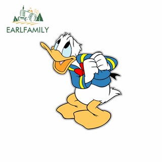 Earlfamily สติกเกอร์ ลายกราฟฟิตี้ Donald Duck 3D กันน้ํา สําหรับติดตกแต่งรถยนต์ 13 ซม. x 11 ซม.