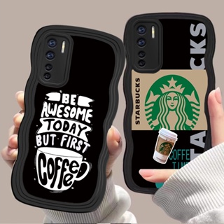 เคสโทรศัพท์มือถือ ซิลิโคนนิ่ม TPU ลายการ์ตูนคลื่นกาแฟน่ารัก สีดํา สําหรับ Infinix Note Hot 30 30i Smart 7 Tecno Spark 10 10C Camon 20 Pro GO 2023 | L30