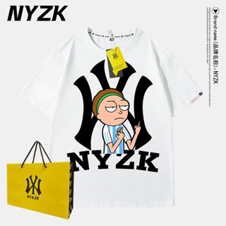 เสื้อยืดลําลอง คอกลม แขนสั้น พิมพ์ลายการ์ตูนอนิเมะ Nyzk Co-Branded American Rick แฟชั่นฤดูร้อน สําหรับคู่รัก