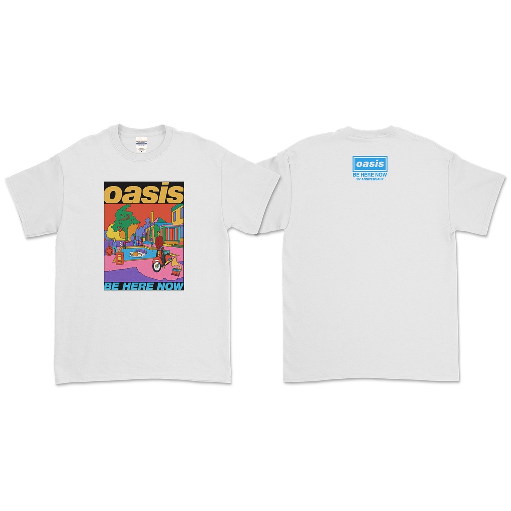 อ่อนนุ่ม 6 Oasis - BE HERE NOW 25th ANNIVERSARY เสื้อยืด (ด้านหน้าและด้านหลัง)