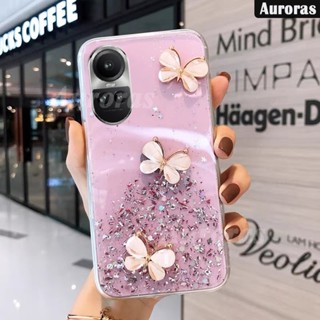 เคสโทรศัพท์มือถือแบบนิ่ม ใส แต่งกลิตเตอร์ดาว ผีเสื้อ สําหรับ OPPO Reno 10 Pro Plus Reno10 Pro Plus