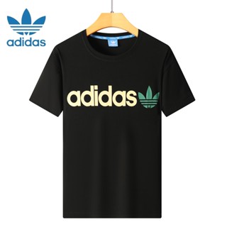 Adidas เสื้อยืดลําลอง ผ้าฝ้าย แขนสั้น คอกลม สําหรับผู้ชาย และผู้หญิง