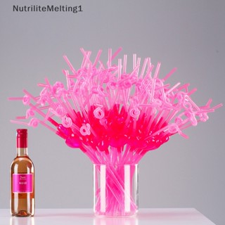 [NutriliteMelting1] หลอดดูดน้ําพลาสติก แบบยืดหยุ่น ลายหัวใจ สีชมพู Diy สําหรับดื่มเครื่องดื่ม ปาร์ตี้ บาร์